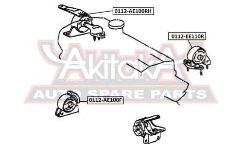 Опора (подушка) двигателя Asva, арт. 0112-EE110R