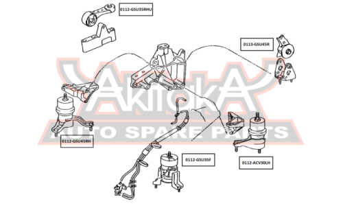 Опора (подушка) двигателя Asva, арт. 0112-GSU45RH