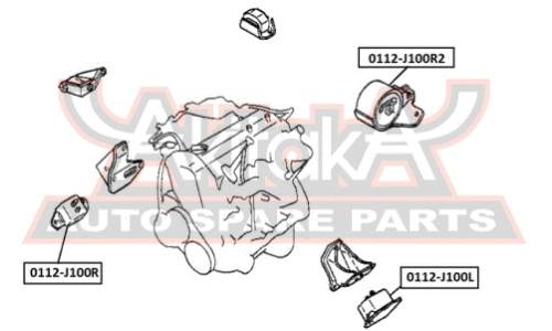 Опора (подушка) двигателя Asva, арт. 0112-J100L