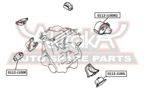 Опора (подушка) двигателя Asva, арт. 0112-J100R2