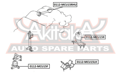 Опора (подушка) двигателя Asva, арт. 0112-MCU15RHU