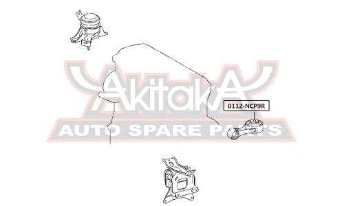 Подушка двигателя | зад прав/лев Asva, арт. 0112-NCP9R