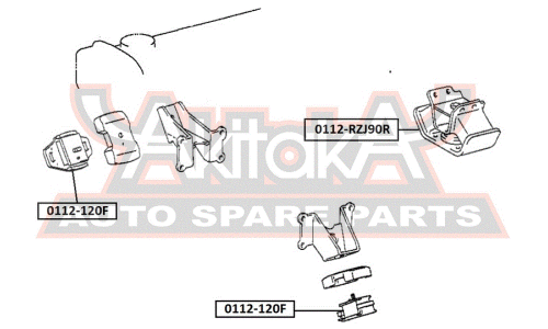 Подушка двигателя | зад прав/лев Asva, арт. 0112-RZJ90R