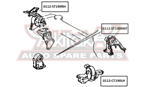 Опора (подушка) двигателя Asva, арт. 0112-ST190RMT