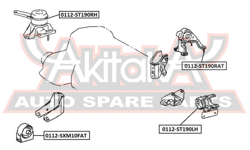 Опора (подушка) двигателя Asva, арт. 0112-SXM10FAT