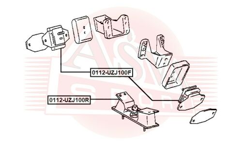 Подушка двигателя | перед прав/лев Asva, арт. 0112-UZJ100F