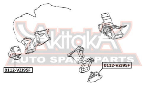 Опора (подушка) двигателя Asva, арт. 0112-VZJ95F
