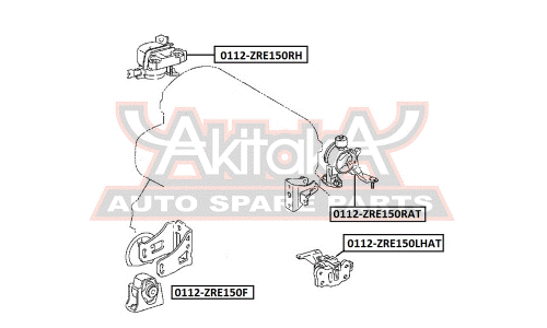 Подушка двигателя АТ | зад прав/лев Asva, арт. 0112-ZRE150RAT