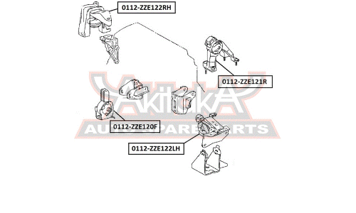 Подушка двигателя | прав Asva, арт. 0112-ZZE122RH