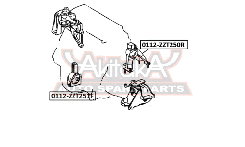 Подушка двигателя | перед прав/лев Asva, арт. 0112-ZZT251F
