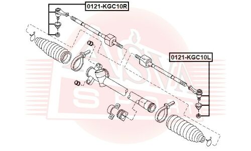 Наконечник рулевой тяги Asva, арт. 0121-KGC10R