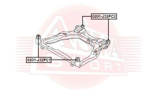 Сайлентблок Asva, арт. 0201-J32FC2