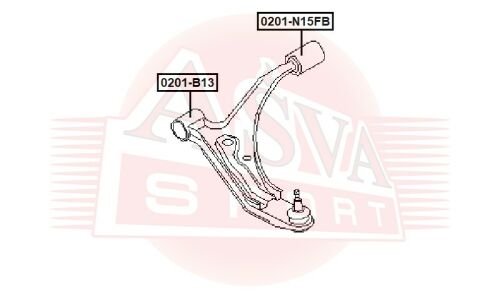 Сайлентблок Asva, арт. 0201-N15FB