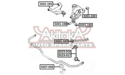 Втулка стабилизатора Asva, задняя, арт. 0207-038