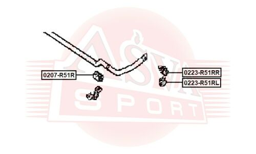 Втулка стабилизатора Asva, задняя, арт. 0207-R51R