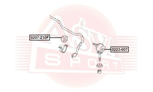Втулка стабилизатора Asva, арт. 0207-Z10F
