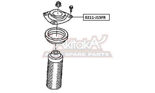 Опора амортизатора Asva передняя, правая, арт. 0211-J15FR