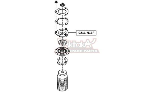 Опора амортизатора Asva, передняя, правая/левая, арт. 0211-N16F