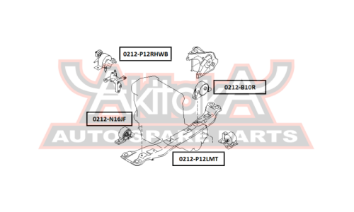 Подушка двигателя | перед прав/лев Asva, арт. 0212-N16JF