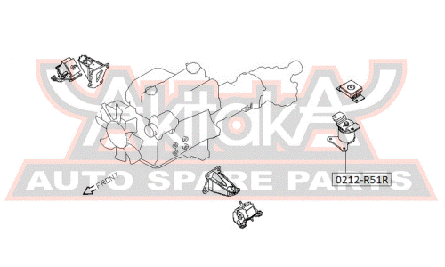 Опора (подушка) двигателя Asva, арт. 0212-R51R