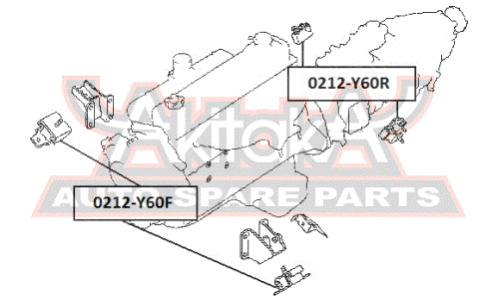 Опора (подушка) двигателя Asva, арт. 0212-Y60R