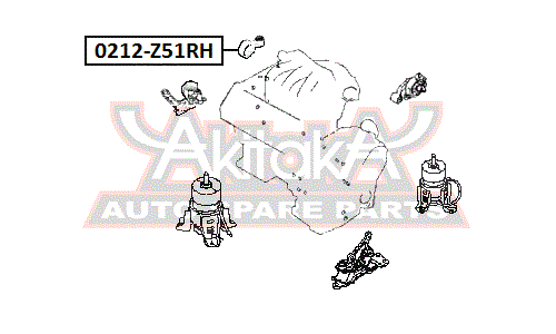 Подушка двигателя | прав Asva, арт. 0212-Z51RH