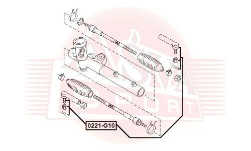 Наконечник рулевой тяги Asva, арт. 0221-G10
