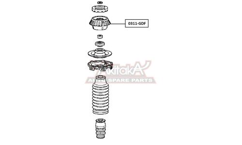 Опора амортизатора Asva передняя, правая/левая, арт. 0311-GDF