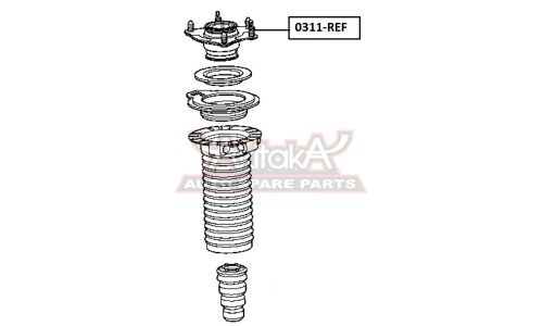 Опора амортизатора Asva, передняя, правая/левая, арт. 0311-REF