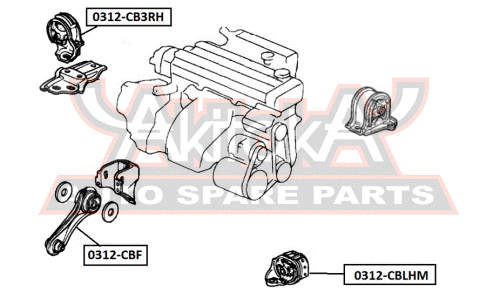 Подушка двигателя | прав Asva, арт. 0312-CB3RH