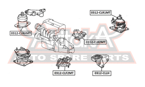 Подушка двигателя МТ | прав Asva, арт. 0312-CLRHMT