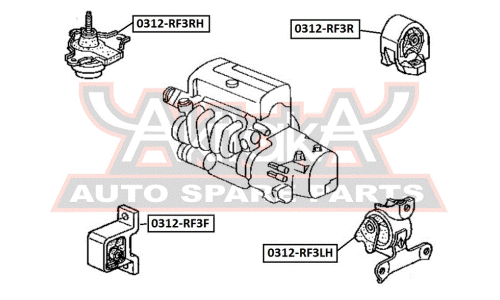 Подушка двигателя | лев Asva, арт. 0312-RF3LH