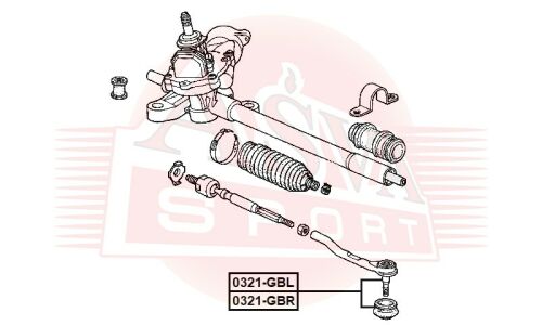 Наконечник рулевой тяги Asva, арт. 0321-GBR
