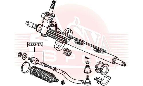 Тяга рулевая | перед прав/лев Asva, арт. 0322-TA