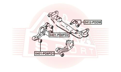 Сайлентблок Asva, арт. 0401-PD8FD2