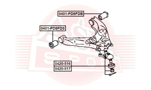 Сайлентблок Asva, арт. 0401-PD8FDB