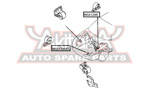 Подушка двигателя АТ | зад прав/лев Asva, арт. 0412-CJAR