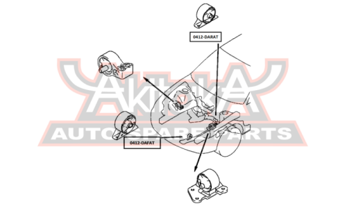 Подушка двигателя АТ | перед прав/лев Asva, арт. 0412-DAFAT