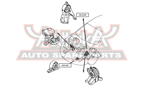 Подушка двигателя | зад прав/лев Asva, арт. 0412-DJR