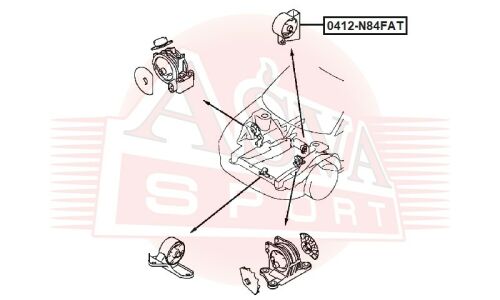 Подушка двигателя АТ | перед прав/лев Asva, арт. 0412-N84FAT