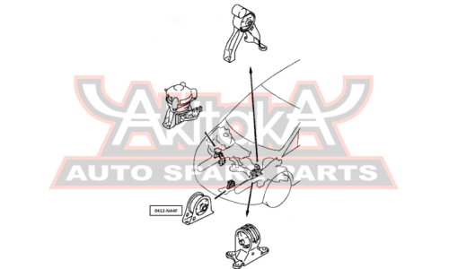 Подушка двигателя | перед прав/лев Asva, арт. 0412-NA4F