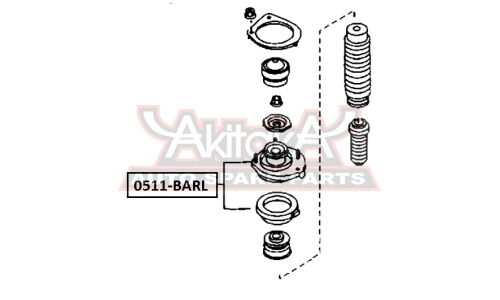 Опора амортизатора Asva, задняя, левая, арт. 0511-BARL