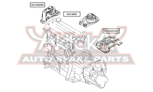 Подушка двигателя | перед прав Asva, арт. 0512-BK20RH