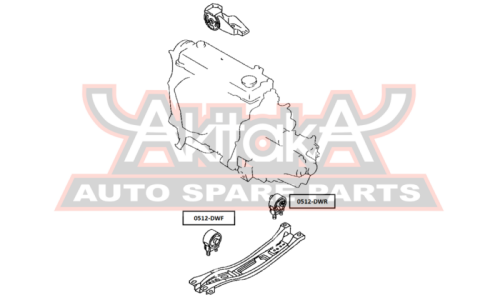 Подушка двигателя | перед прав/лев Asva, арт. 0512-DWF