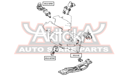 Подушка двигателя МТ | перед прав/лев Asva, арт. 0512-GFFMT