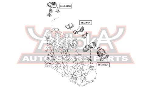 Подушка двигателя | прав Asva, арт. 0512-GGRH