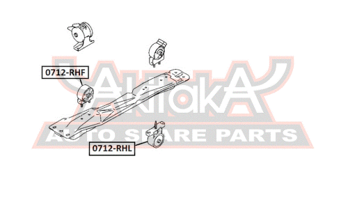 Подушка двигателя | перед прав/лев Asva, арт. 0712-RHF
