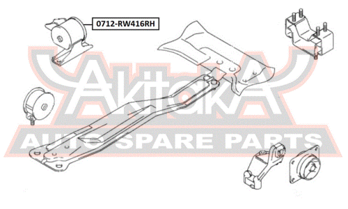 Подушка двигателя | прав Asva, арт. 0712-RW416RH