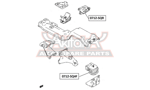 Подушка двигателя | зад прав/лев Asva, арт. 0712-SQR