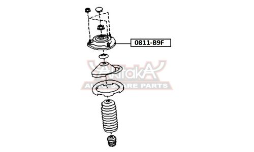 Опора амортизатора Asva передняя, правая/левая, арт. 0811-B9F